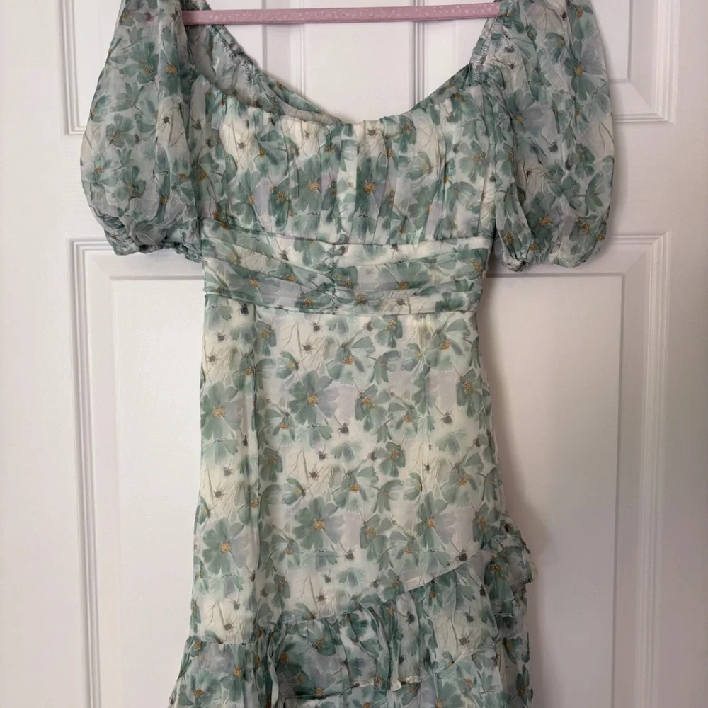 Selfie Leslie Green Floral Dress with Bow Back - Picture 2 of 6